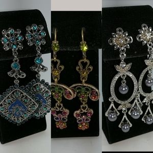 🇨🇦 Lot Of 3 Pairs Of Bold & Dramatic Earrings.